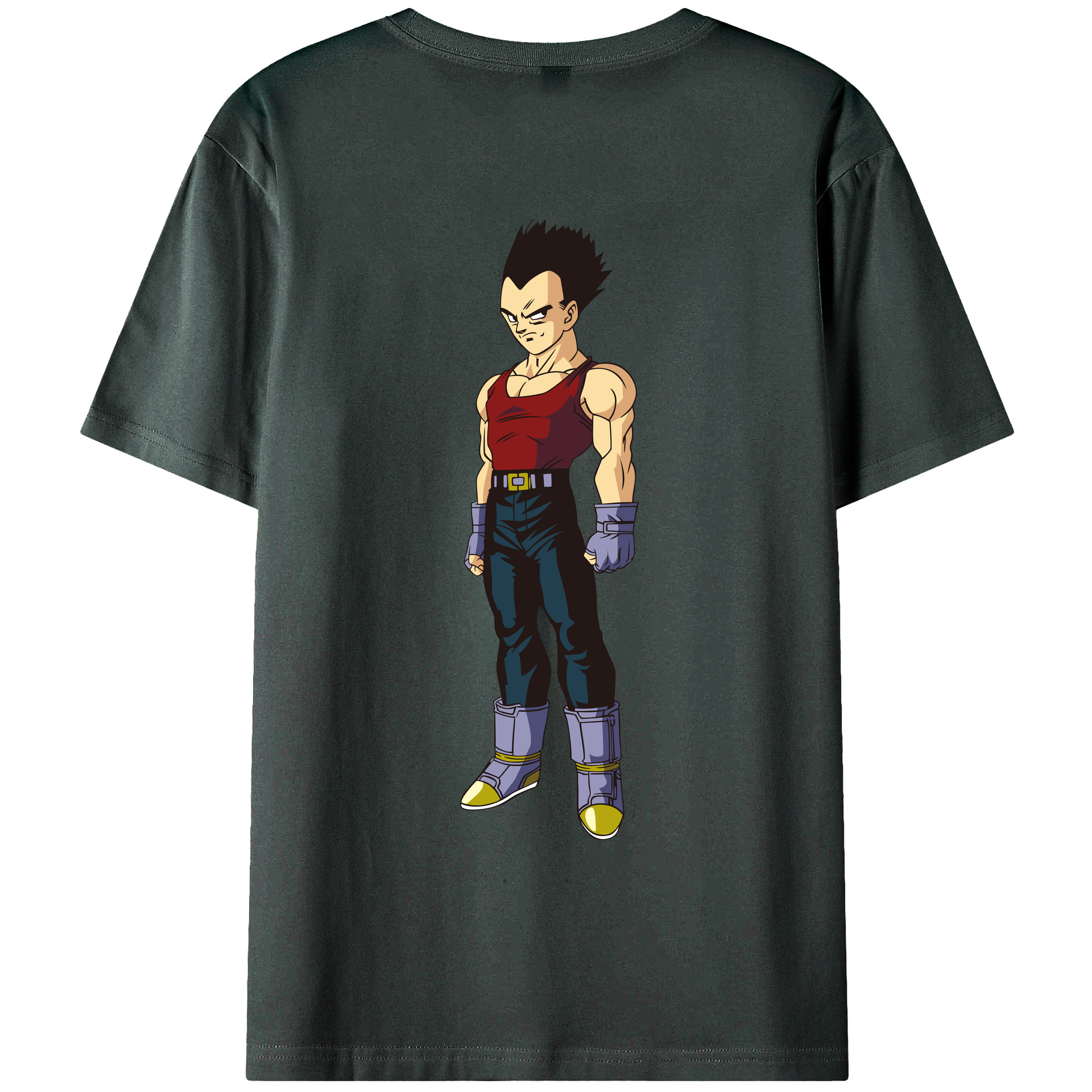 （画像用） ドラゴンボール ベジータ四世（Bejīta Yonsei）DRAGON BALL Vegeta IV 綿100％ メンズ半袖Tシャツ（バックプリント） 通気性
